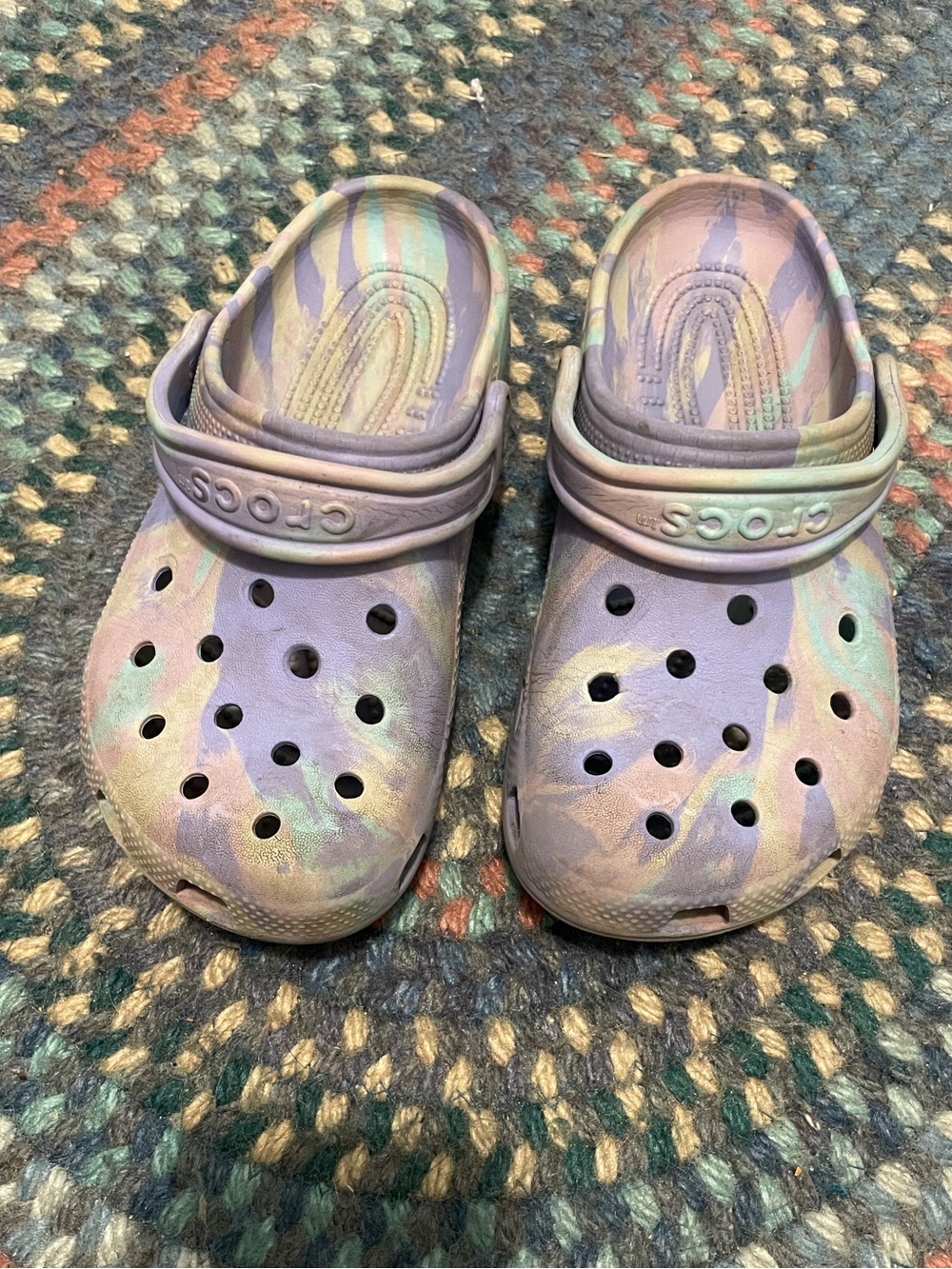 Crocs Kids' Tie-Dye Classic Clog - Pastel Purple/Green